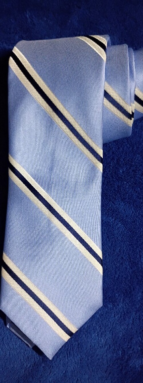 NAUTICA BLUE STRIPED SILK‑BLEND NECKTIE